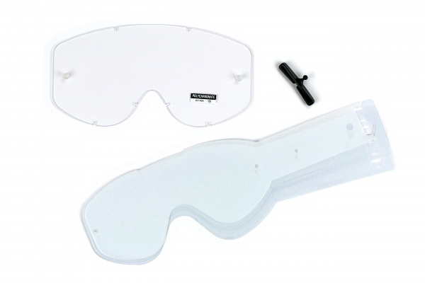 Clear lenses with 10 straps for motocross Bullet glasses - Goggles - LE02185 - Ufo Plast