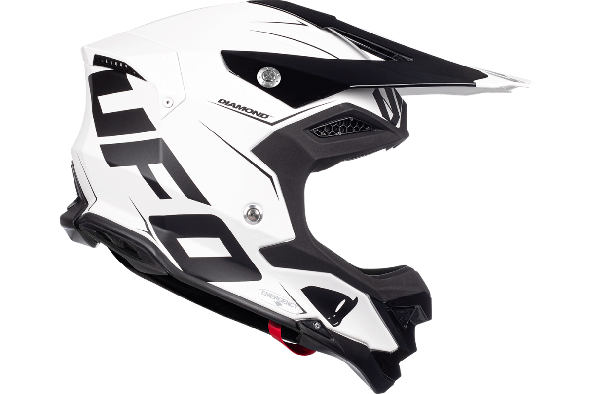 Motocross helmet Diamond black and white - ADULT - He052 - Ufo Plast