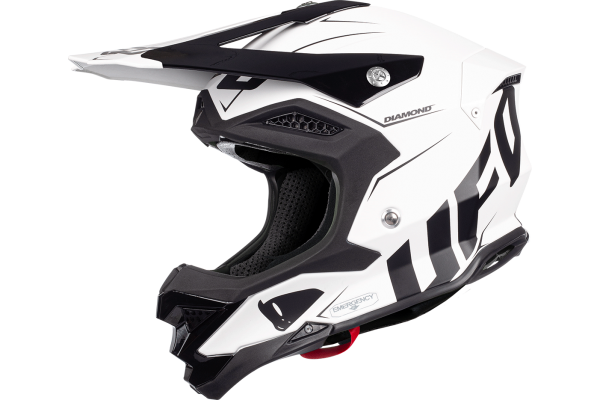 Motocross helmet Diamond black and white - ADULT - He052 - Ufo Plast