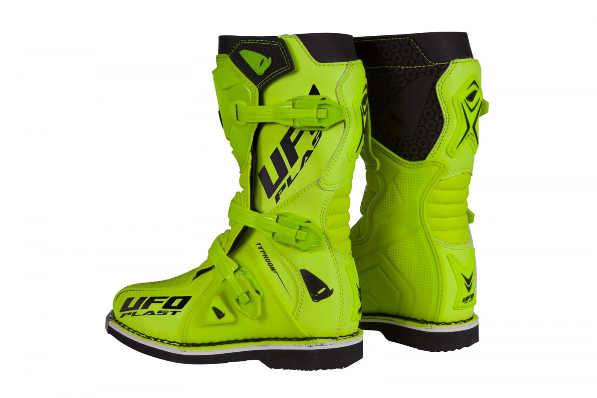 Motocross Typhoon boots for kids neon yellow - Boots - BO011-DFLU - Ufo Plast