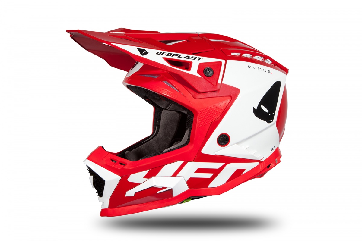 Motocross helmet Echus red and white glossy - NEW PRODUCTS - HE170 - Ufo Plast