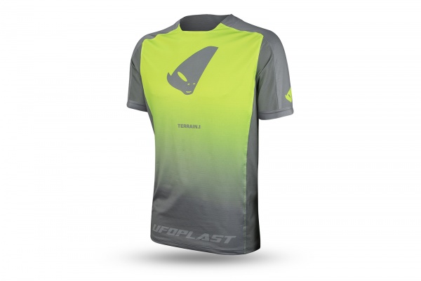 Mountain bike jersey Terrain SV1 short sleeves jersey grey and neon yellow - Home - JE05002-ED - Ufo Plast