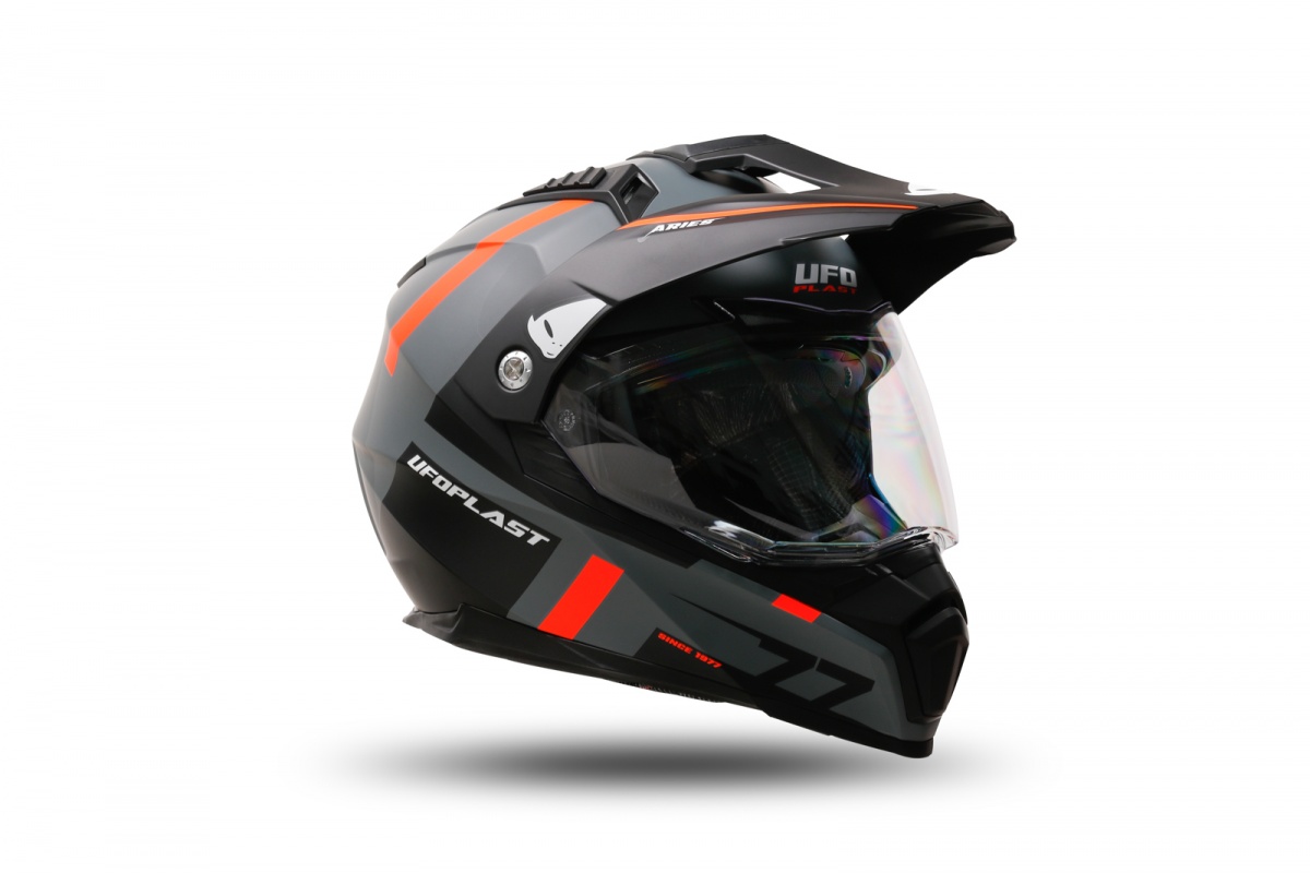 Motocross Aries helmet grey and orange - Helmets - HE13500-EF - Ufo Plast