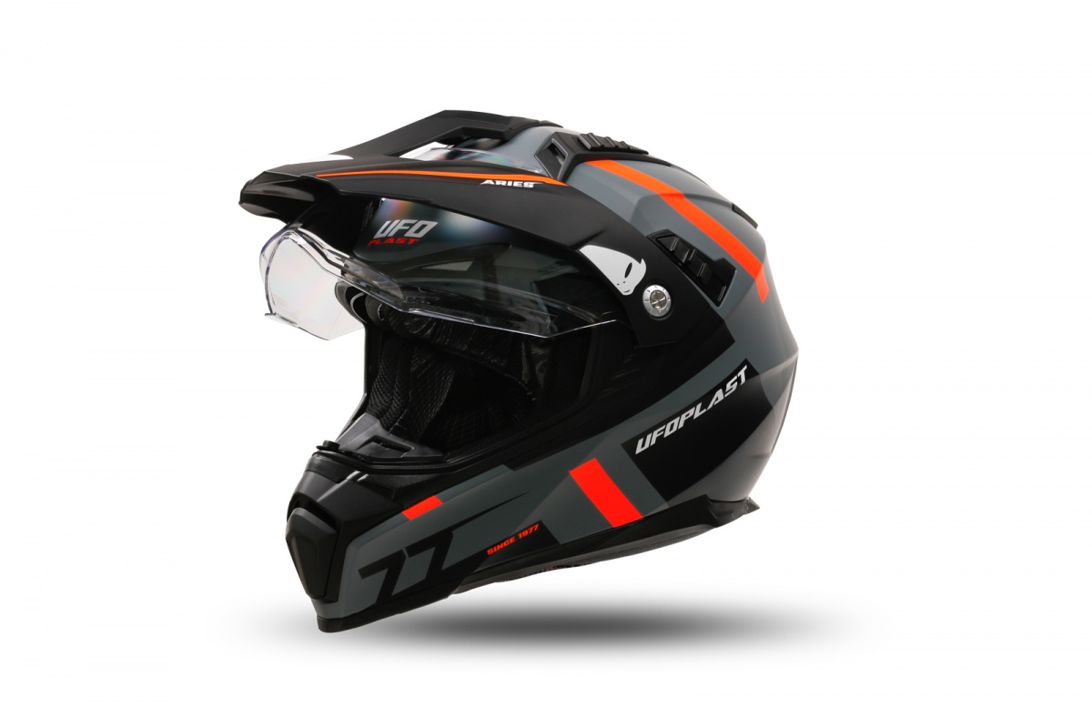 Motocross Aries helmet grey and orange - Helmets - HE13500-EF - Ufo Plast