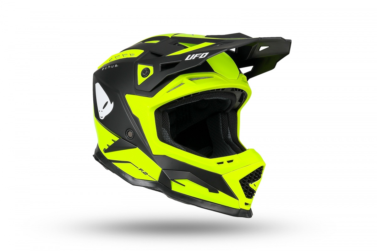 Motocross Echus helmet neon yellow and black - Helmets - HE13100-DK - Ufo Plast