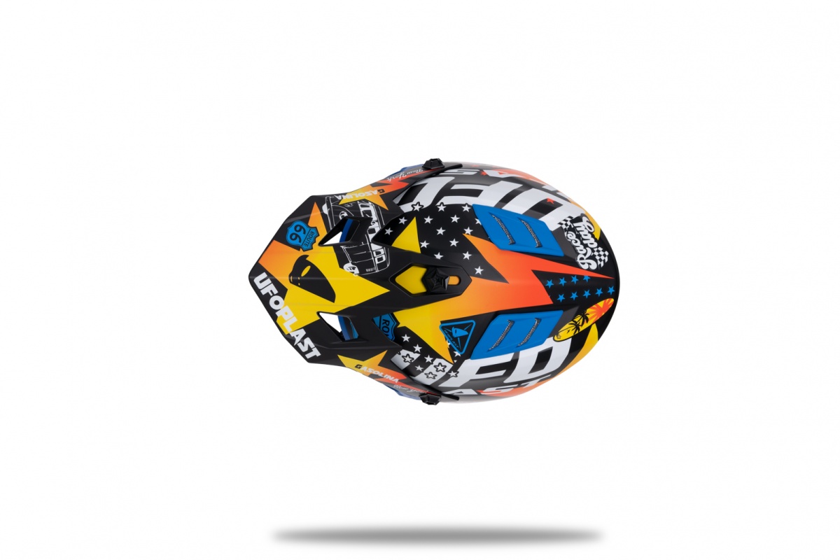 motocross Korey helmet for kids black, yellow and blue - Helmets - HE13600-CD - Ufo Plast